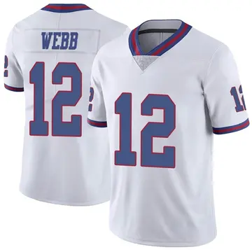 Nike Davis Webb Men's Limited New York Giants White Color Rush Jersey
