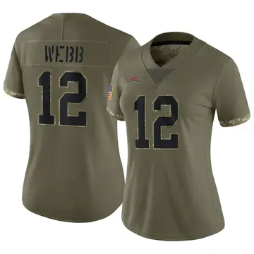 Nike Davis Webb Women's Limited New York Giants Olive 2022 Salute To Service Jersey