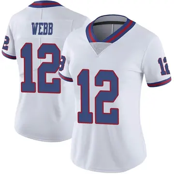 Nike Davis Webb Women's Limited New York Giants White Color Rush Jersey