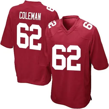 Nike Davon Coleman Men's Game New York Giants Red Alternate Jersey