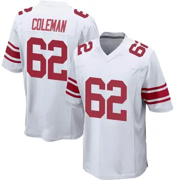 Nike Davon Coleman Men's Game New York Giants White Jersey