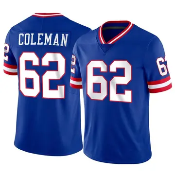 Nike Davon Coleman Men's Limited New York Giants Classic Vapor Jersey