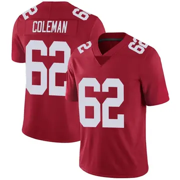 Nike Davon Coleman Men's Limited New York Giants Red Alternate Vapor Untouchable Jersey