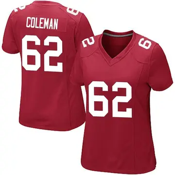 Nike Davon Coleman Women's Game New York Giants Red Alternate Jersey