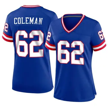 Nike Davon Coleman Women's Game New York Giants Royal Classic Jersey