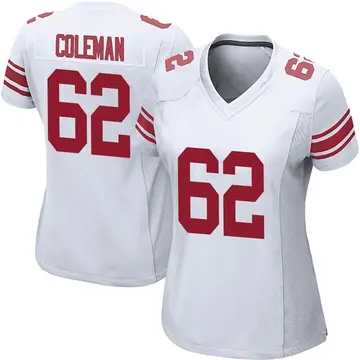Nike Davon Coleman Women's Game New York Giants White Jersey