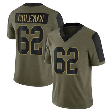 Nike Davon Coleman Youth Limited New York Giants Olive 2021 Salute To Service Jersey
