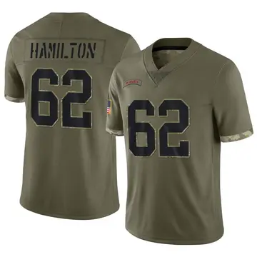 Nike Devery Hamilton Men's Limited New York Giants Olive 2022 Salute To Service Jersey