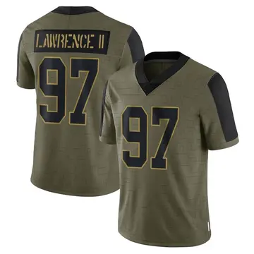 Nike Dexter Lawrence Men's Limited New York Giants Olive 2021 Salute To Service Jersey