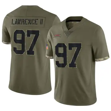 Nike Dexter Lawrence Men's Limited New York Giants Olive 2022 Salute To Service Jersey