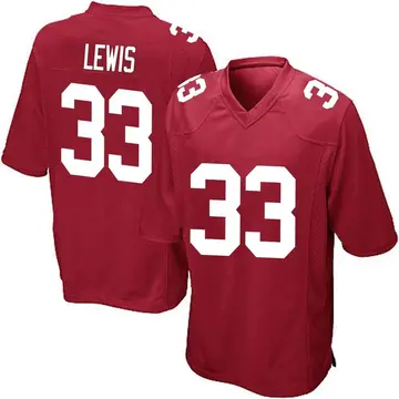 Nike Dion Lewis Men's Game New York Giants Red Alternate Jersey