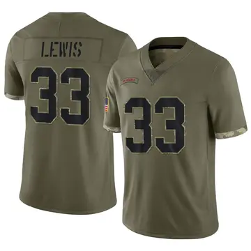Nike Dion Lewis Men's Limited New York Giants Olive 2022 Salute To Service Jersey