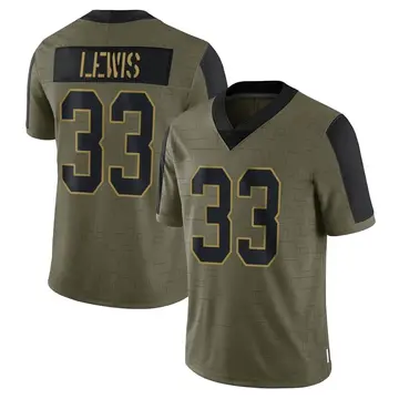 Nike Dion Lewis Youth Limited New York Giants Olive 2021 Salute To Service Jersey