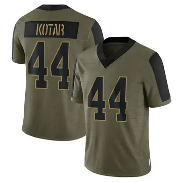 Nike Doug Kotar Men's Limited New York Giants Olive 2021 Salute To Service Jersey