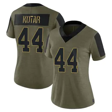 Nike Doug Kotar Women's Limited New York Giants Olive 2021 Salute To Service Jersey