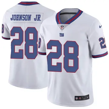Nike Dwayne Johnson Jr. Youth Limited New York Giants White Color Rush Jersey