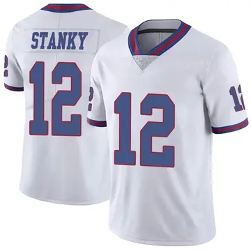 Nike Eddie Stanky Men's Limited New York Giants White Color Rush Jersey