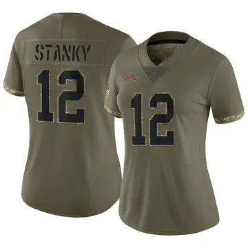 Nike Eddie Stanky Women's Limited New York Giants Olive 2022 Salute To Service Jersey