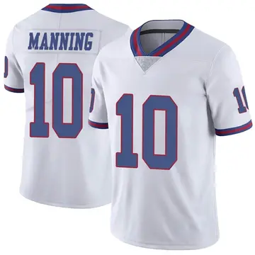Nike Eli Manning Men's Limited New York Giants White Color Rush Jersey