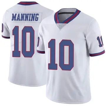 Nike Eli Manning Youth Limited New York Giants White Color Rush Jersey