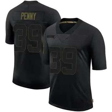 Nike Elijhaa Penny Men's Limited New York Giants Black 2020 Salute To Service Retired Jersey