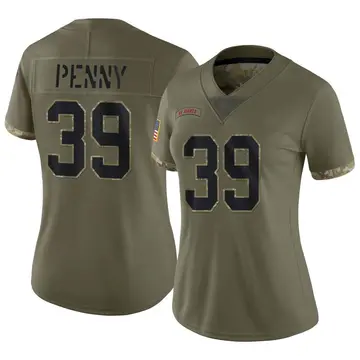 Nike Elijhaa Penny Women's Limited New York Giants Olive 2022 Salute To Service Jersey