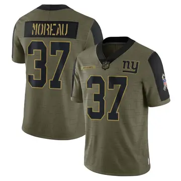 Nike Fabian Moreau Men's Limited New York Giants Olive 2021 Salute To Service Jersey