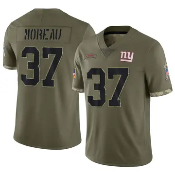 Nike Fabian Moreau Men's Limited New York Giants Olive 2022 Salute To Service Jersey