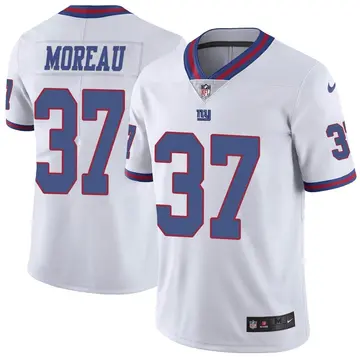 Nike Fabian Moreau Men's Limited New York Giants White Color Rush Jersey