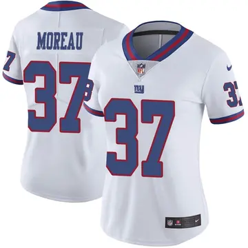 Nike Fabian Moreau Women's Limited New York Giants White Color Rush Jersey