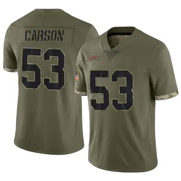 Nike Harry Carson Men's Limited New York Giants Olive 2022 Salute To Service Jersey