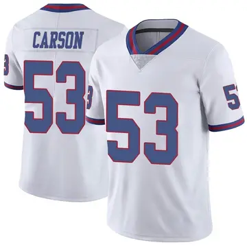 Nike Harry Carson Men's Limited New York Giants White Color Rush Jersey