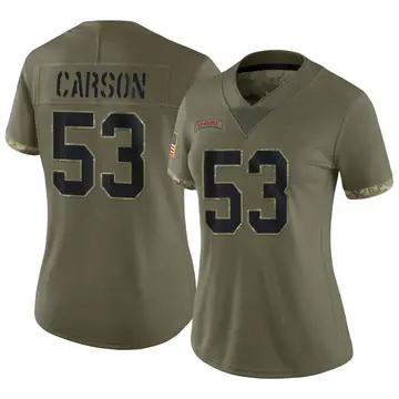 Nike Harry Carson Women's Limited New York Giants Olive 2022 Salute To Service Jersey