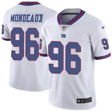 Nike Henry Mondeaux Men's Limited New York Giants White Color Rush Jersey