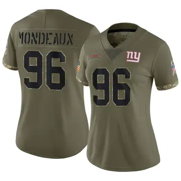 Nike Henry Mondeaux Women's Limited New York Giants Olive 2022 Salute To Service Jersey