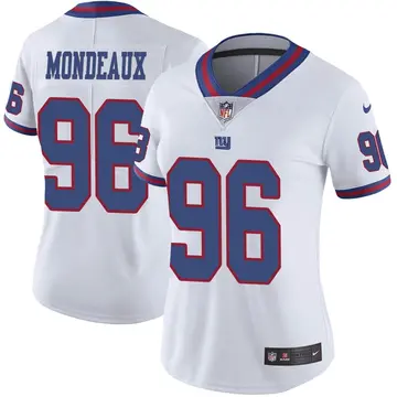 Nike Henry Mondeaux Women's Limited New York Giants White Color Rush Jersey