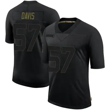 Nike Jarrad Davis Men's Limited New York Giants Black 2020 Salute To Service Retired Jersey