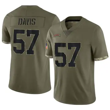 Nike Jarrad Davis Men's Limited New York Giants Olive 2022 Salute To Service Jersey