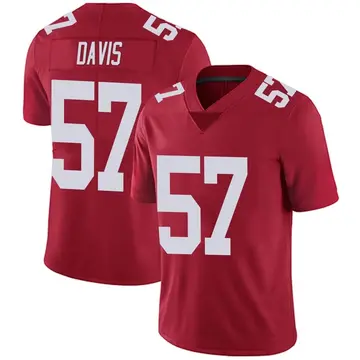 Nike Jarrad Davis Men's Limited New York Giants Red Alternate Vapor Untouchable Jersey
