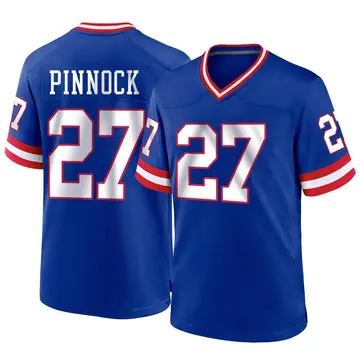 Nike Jason Pinnock Men's Game New York Giants Royal Classic Jersey