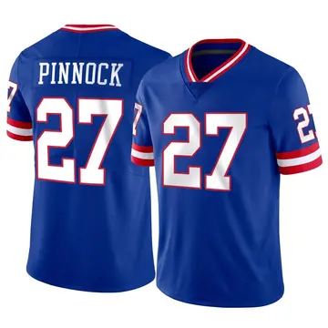 Nike Jason Pinnock Men's Limited New York Giants Classic Vapor Jersey