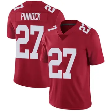 Nike Jason Pinnock Men's Limited New York Giants Red Alternate Vapor Untouchable Jersey