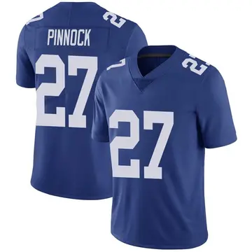 Nike Jason Pinnock Men's Limited New York Giants Royal Team Color Vapor Untouchable Jersey