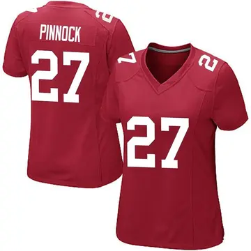 Nike Jason Pinnock Women's Game New York Giants Red Alternate Jersey