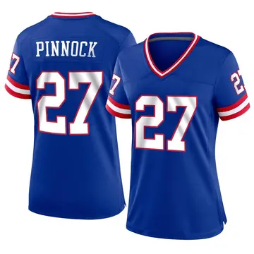 Nike Jason Pinnock Women's Game New York Giants Royal Classic Jersey