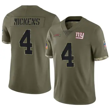 Nike Jaydon Mickens Men's Limited New York Giants Olive 2022 Salute To Service Jersey