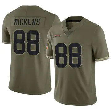 Nike Jaydon Mickens Men's Limited New York Giants Olive 2022 Salute To Service Jersey