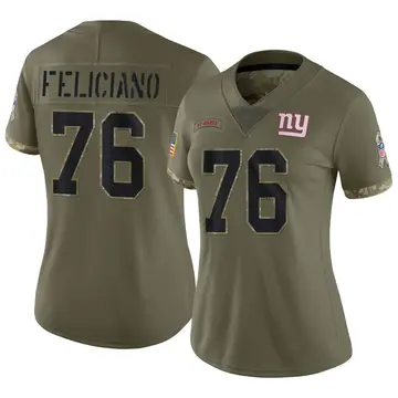 Nike Jon Feliciano Women's Limited New York Giants Olive 2022 Salute To Service Jersey