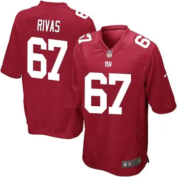 Nike Josh Rivas Men's Game New York Giants Red Alternate Jersey