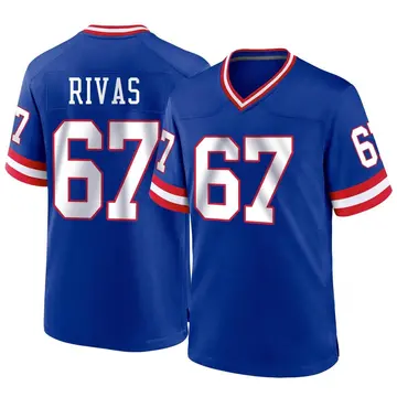 Nike Josh Rivas Men's Game New York Giants Royal Classic Jersey